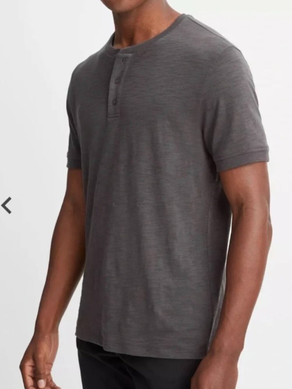 Vince Men's Short-Sleeve Henley Shirt - Charcoal Gray Size Medium